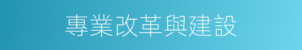 專業改革與建設的同義詞