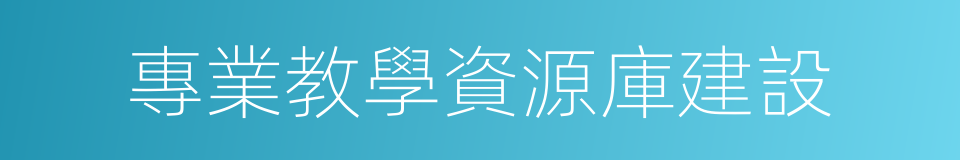 專業教學資源庫建設的同義詞