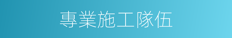 專業施工隊伍的同義詞