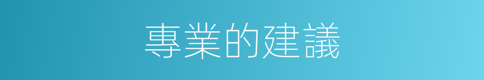 專業的建議的同義詞