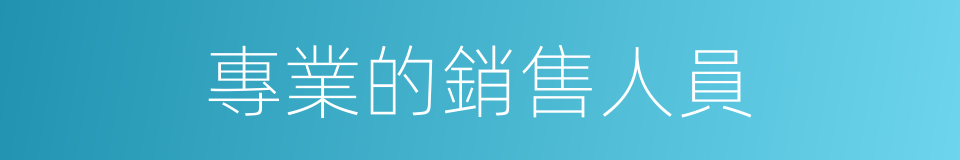 專業的銷售人員的同義詞