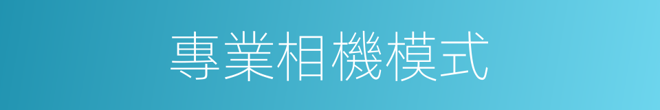 專業相機模式的同義詞