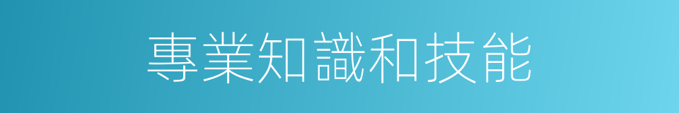 專業知識和技能的同義詞
