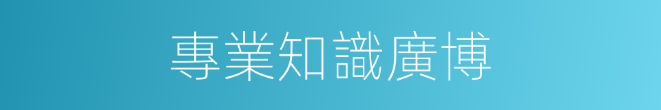 專業知識廣博的同義詞