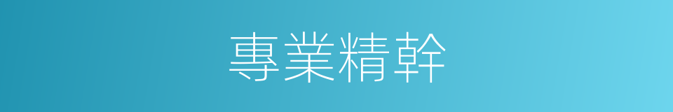 專業精幹的同義詞