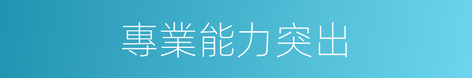 專業能力突出的同義詞
