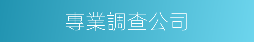 專業調查公司的同義詞