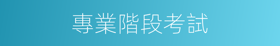 專業階段考試的同義詞