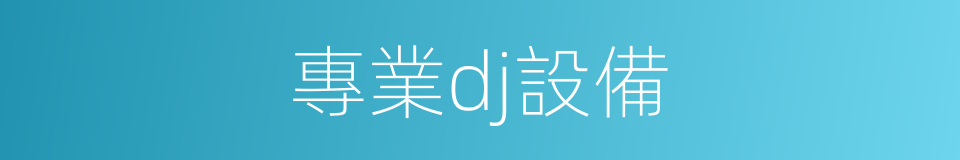 專業dj設備的同義詞