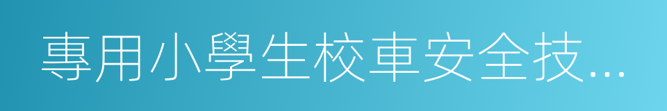 專用小學生校車安全技術條件的同義詞