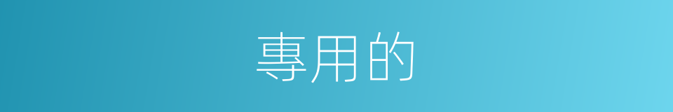 專用的的同義詞