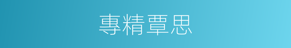 專精覃思的意思