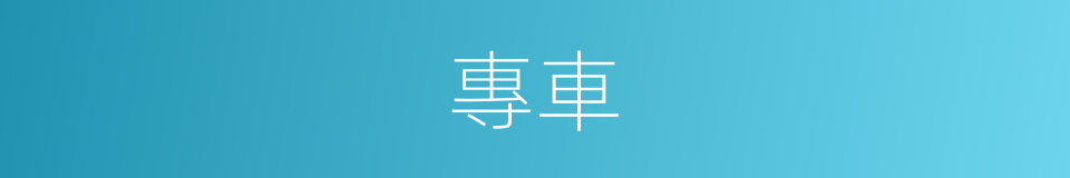 專車的意思