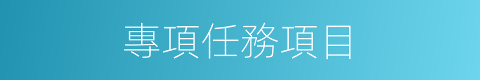 專項任務項目的同義詞
