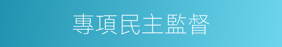 專項民主監督的同義詞