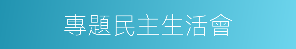 專題民主生活會的同義詞