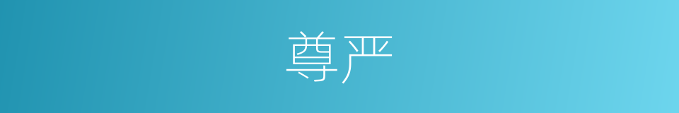 尊严的意思