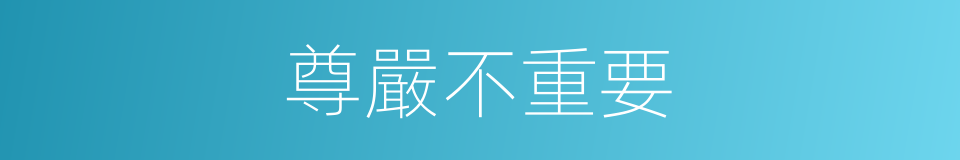 尊嚴不重要的同義詞
