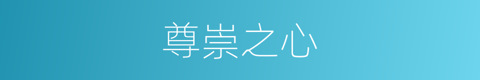 尊崇之心的同义词