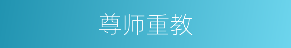 尊师重教的同义词