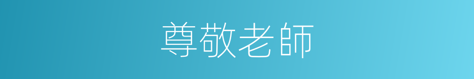 尊敬老師的同義詞