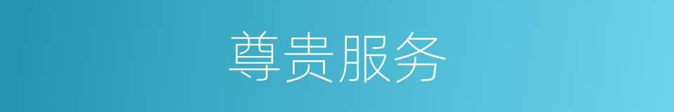 尊贵服务的同义词