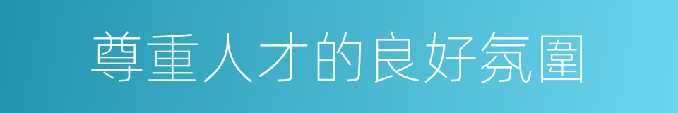 尊重人才的良好氛圍的同義詞