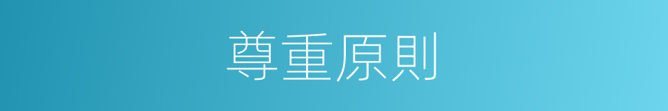 尊重原則的同義詞