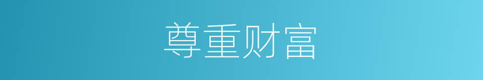 尊重财富的同义词