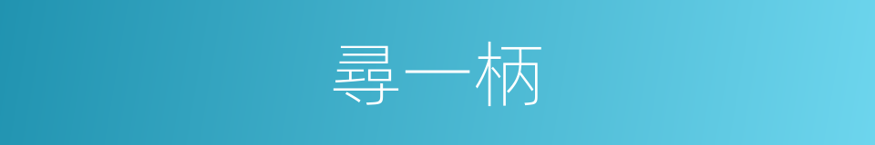 尋一柄的同義詞