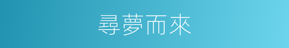尋夢而來的同義詞