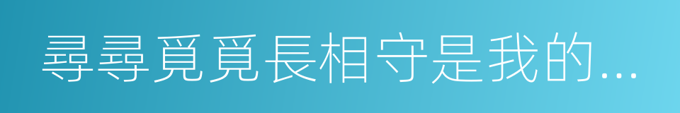 尋尋覓覓長相守是我的腳步的同義詞