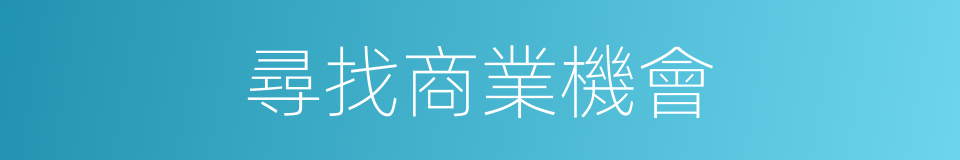 尋找商業機會的同義詞