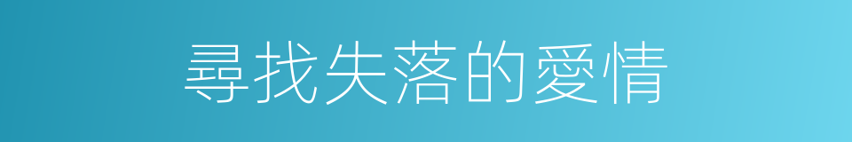尋找失落的愛情的同義詞