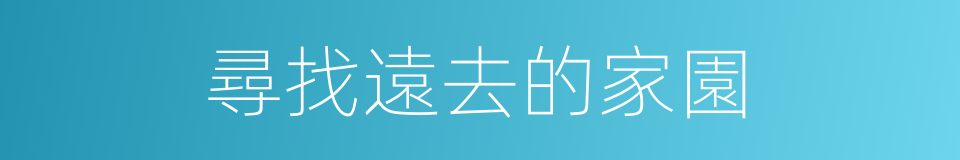 尋找遠去的家園的同義詞