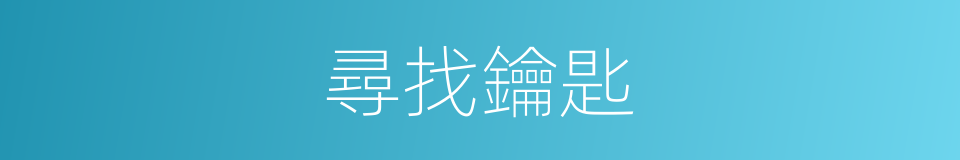 尋找鑰匙的同義詞