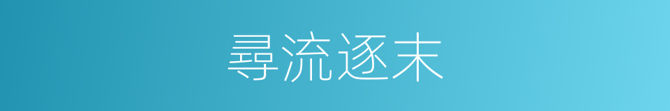 尋流逐末的同義詞
