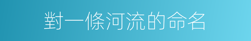 對一條河流的命名的同義詞