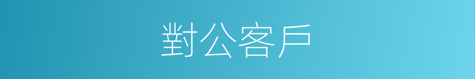 對公客戶的同義詞