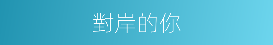 對岸的你的同義詞