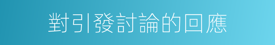 對引發討論的回應的同義詞