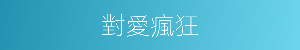 對愛瘋狂的同義詞