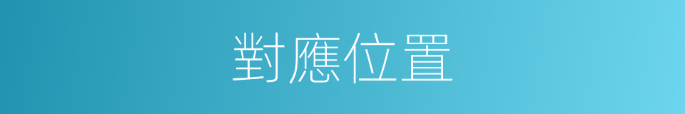 對應位置的同義詞