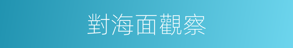 對海面觀察的同義詞