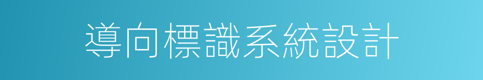 導向標識系統設計的同義詞