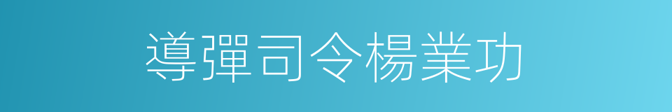 導彈司令楊業功的同義詞