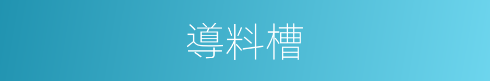 導料槽的同義詞