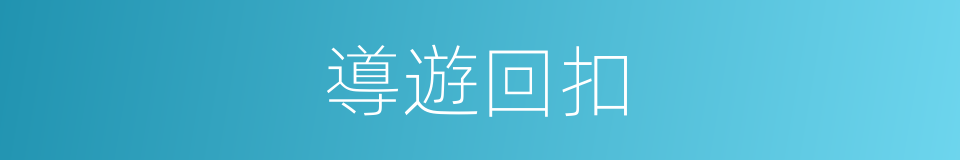 導遊回扣的同義詞