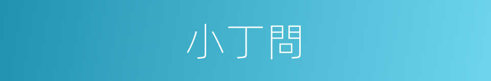 小丁問的同義詞