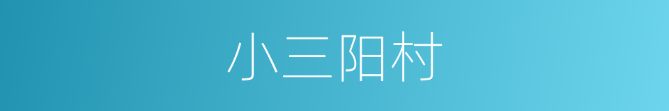 小三阳村的同义词